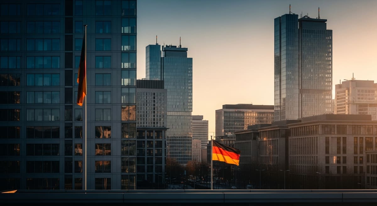 Modern German business cityscape representing career opportunities